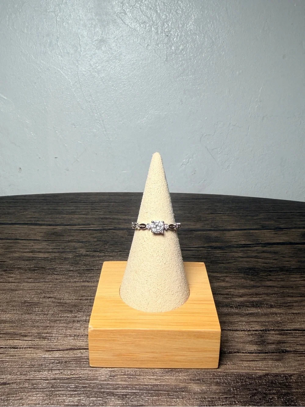 Silver Cubic Zirconia Halo Ring in Silver